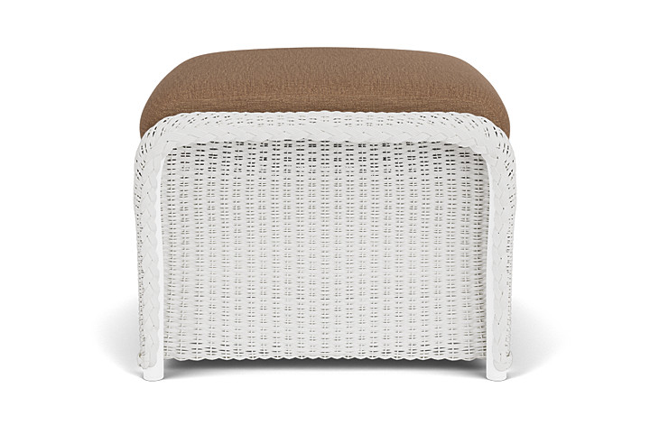 Lloyd Flanders™ Weekend Retreat Woven Ottoman - Matte White, Canvas Natural