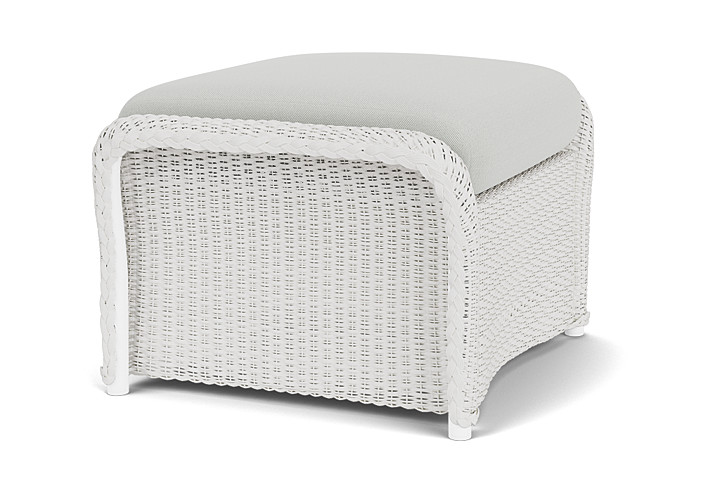 Lloyd Flanders™ Weekend Retreat Woven Ottoman - Matte White, Loveboat Mint