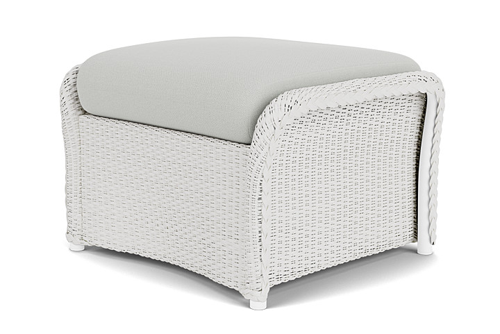 Lloyd Flanders™ Weekend Retreat Woven Ottoman - Matte White, Loveboat Mint