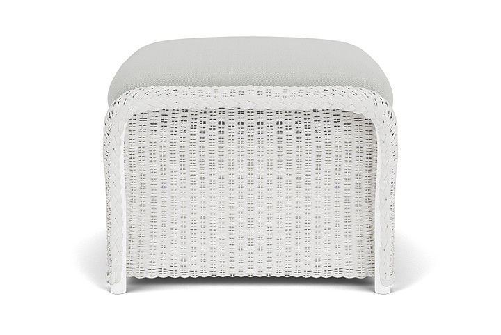 Lloyd Flanders™ Weekend Retreat Woven Ottoman - Matte White, Loveboat Mint