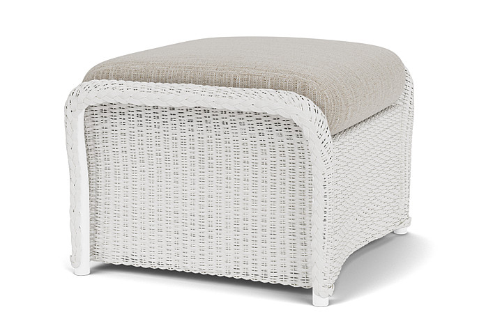 Lloyd Flanders™ Weekend Retreat Woven Ottoman - Matte White, Callen Celadon