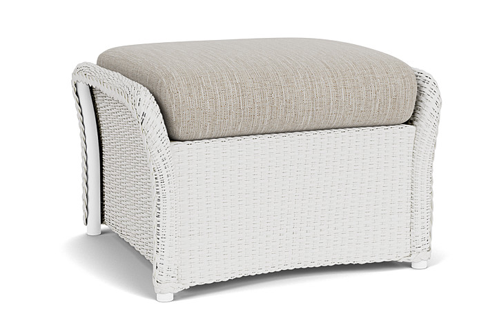 Lloyd Flanders™ Weekend Retreat Woven Ottoman - Matte White, Callen Celadon