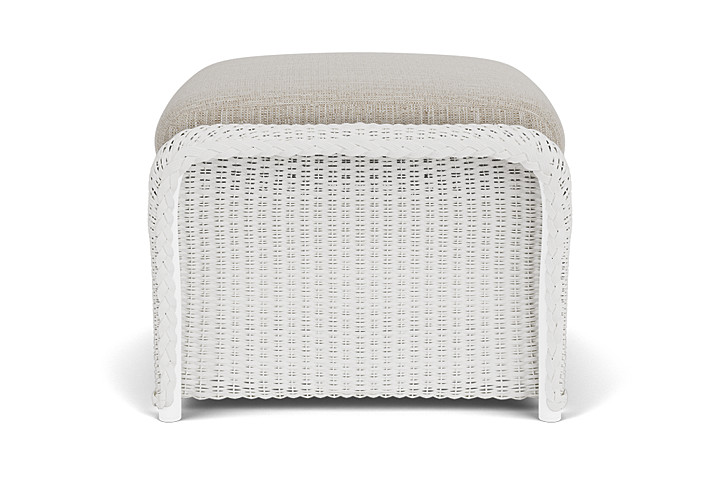 Lloyd Flanders™ Weekend Retreat Woven Ottoman - Matte White, Callen Celadon