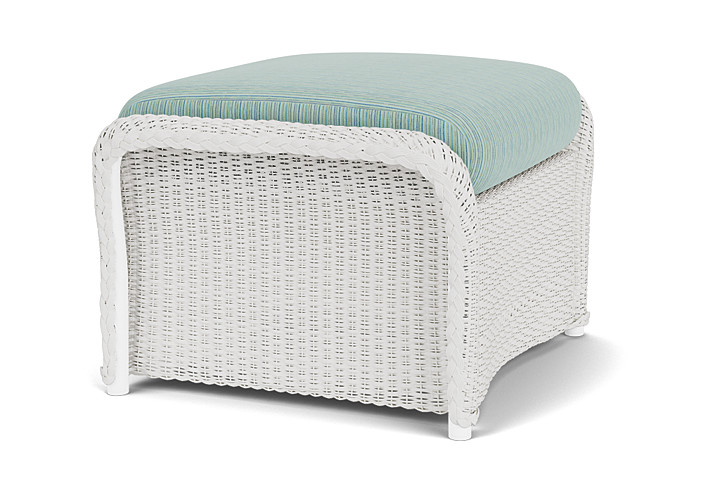 Lloyd Flanders™ Weekend Retreat Woven Ottoman - Matte White, Unearth Dew