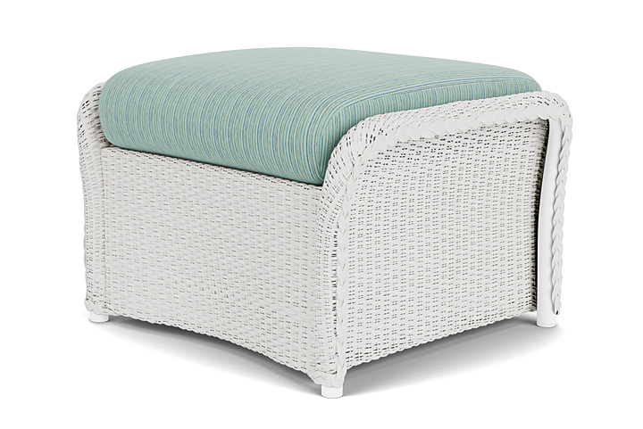 Lloyd Flanders™ Weekend Retreat Woven Ottoman - Matte White, Unearth Dew