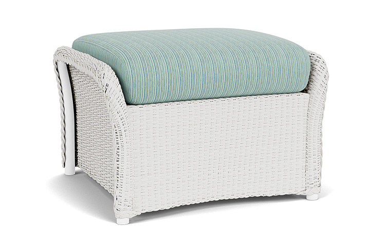 Lloyd Flanders™ Weekend Retreat Woven Ottoman - Matte White, Unearth Dew