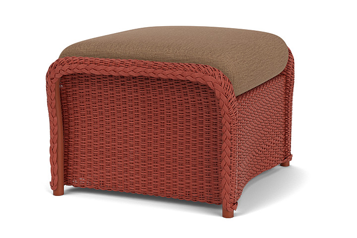 Lloyd Flanders™ Weekend Retreat Woven Ottoman - Terracotta, Canvas Natural