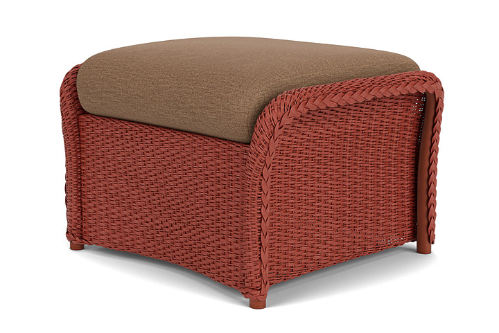 Lloyd Flanders™ Weekend Retreat Woven Ottoman - Terracotta, Canvas Natural