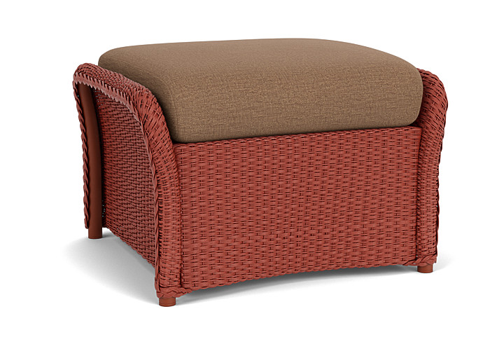 Lloyd Flanders™ Weekend Retreat Woven Ottoman - Terracotta, Canvas Natural