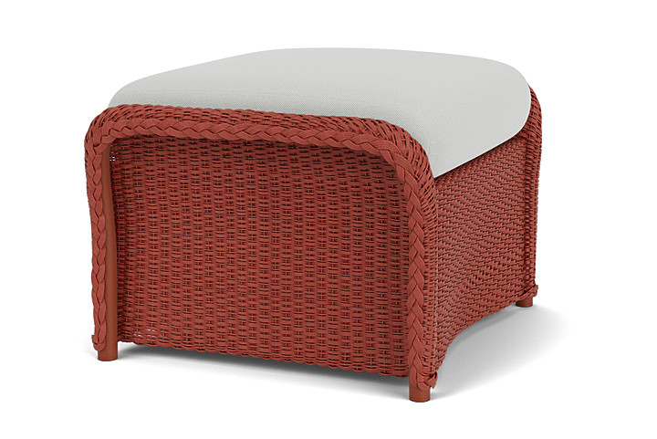 Lloyd Flanders™ Weekend Retreat Woven Ottoman - Terracotta, Loveboat Mint