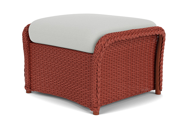 Lloyd Flanders™ Weekend Retreat Woven Ottoman - Terracotta, Loveboat Mint