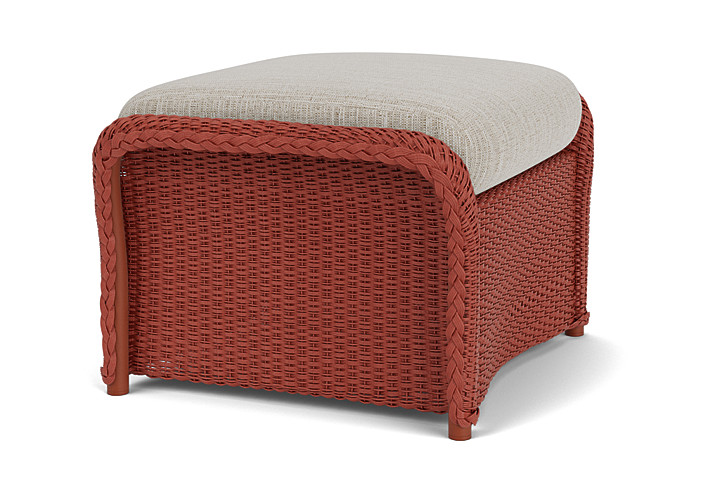 Lloyd Flanders™ Weekend Retreat Woven Ottoman - Terracotta, Callen Celadon