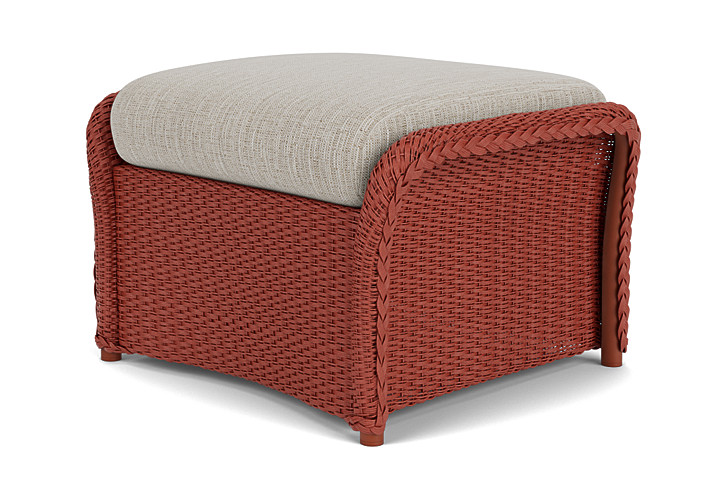 Lloyd Flanders™ Weekend Retreat Woven Ottoman - Terracotta, Callen Celadon