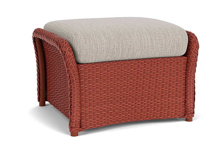 Lloyd Flanders™ Weekend Retreat Woven Ottoman - Terracotta, Callen Celadon