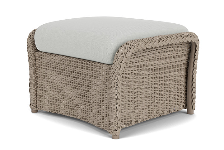 Lloyd Flanders™ Weekend Retreat Woven Ottoman - French Beige, Loveboat Mint