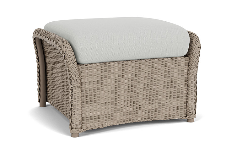 Lloyd Flanders™ Weekend Retreat Woven Ottoman - French Beige, Loveboat Mint