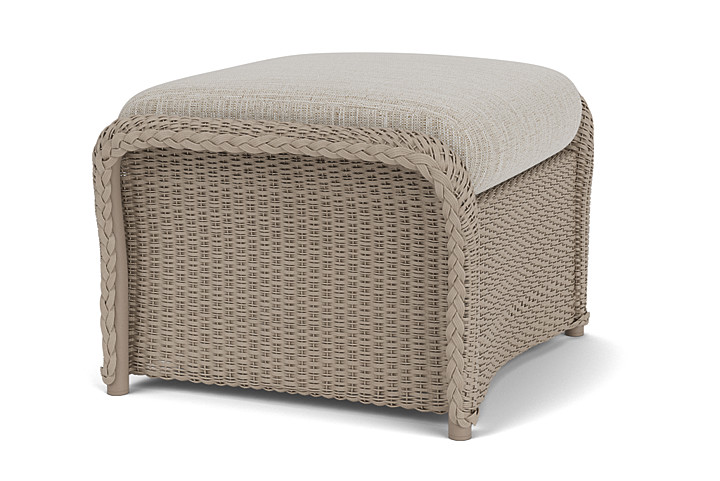 Lloyd Flanders™ Weekend Retreat Woven Ottoman - French Beige, Callen Celadon