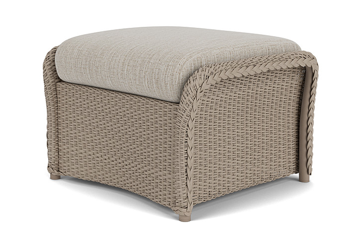 Lloyd Flanders™ Weekend Retreat Woven Ottoman - French Beige, Callen Celadon