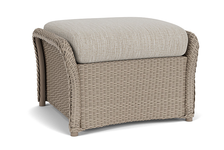 Lloyd Flanders™ Weekend Retreat Woven Ottoman - French Beige, Callen Celadon