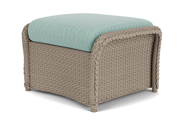 Lloyd Flanders™ Weekend Retreat Woven Ottoman - French Beige, Unearth Dew