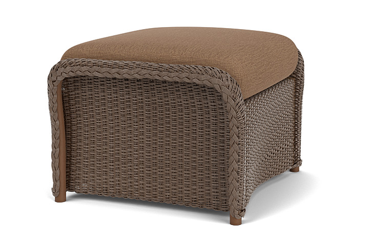 Lloyd Flanders™ Weekend Retreat Woven Ottoman - Bark, Canvas Natural