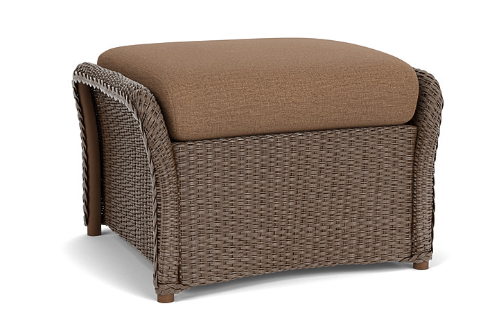 Lloyd Flanders™ Weekend Retreat Woven Ottoman - Bark, Canvas Natural