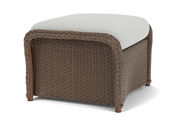 Lloyd Flanders™ Weekend Retreat Woven Ottoman - Bark, Loveboat Mint