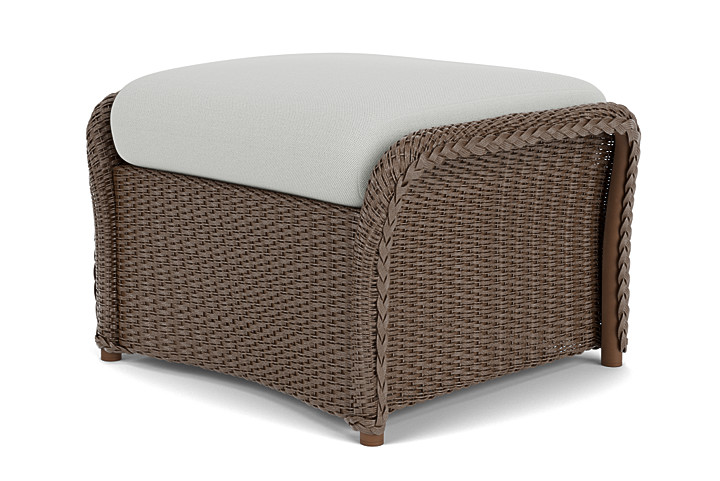 Lloyd Flanders™ Weekend Retreat Woven Ottoman - Bark, Loveboat Mint