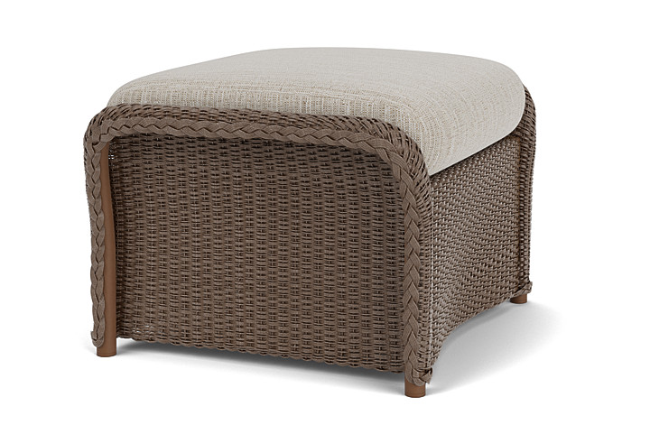 Lloyd Flanders™ Weekend Retreat Woven Ottoman - Bark, Callen Celadon