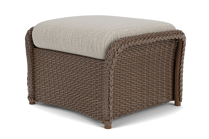 Lloyd Flanders™ Weekend Retreat Woven Ottoman - Bark, Callen Celadon