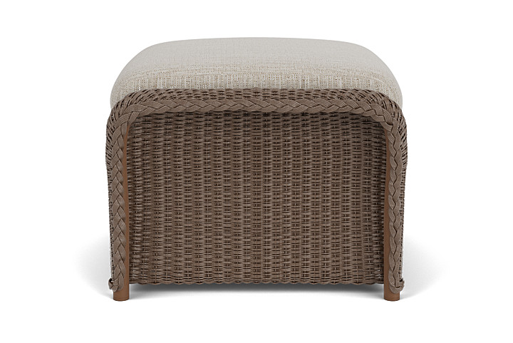 Lloyd Flanders™ Weekend Retreat Woven Ottoman - Bark, Callen Celadon