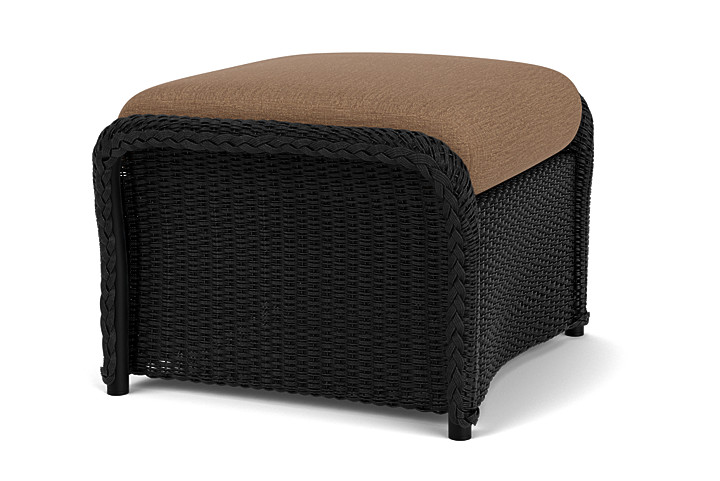 Lloyd Flanders™ Weekend Retreat Woven Ottoman - Ebony, Canvas Natural