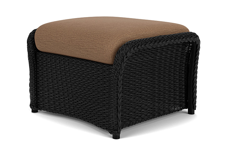 Lloyd Flanders™ Weekend Retreat Woven Ottoman - Ebony, Canvas Natural