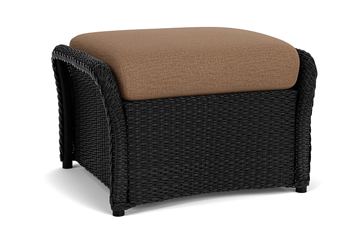 Lloyd Flanders™ Weekend Retreat Woven Ottoman - Ebony, Canvas Natural