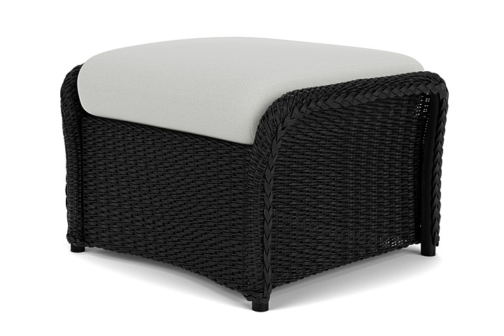 Lloyd Flanders™ Weekend Retreat Woven Ottoman - Ebony, Loveboat Mint