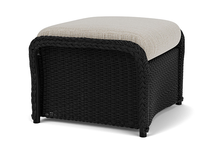 Lloyd Flanders™ Weekend Retreat Woven Ottoman - Ebony, Callen Celadon