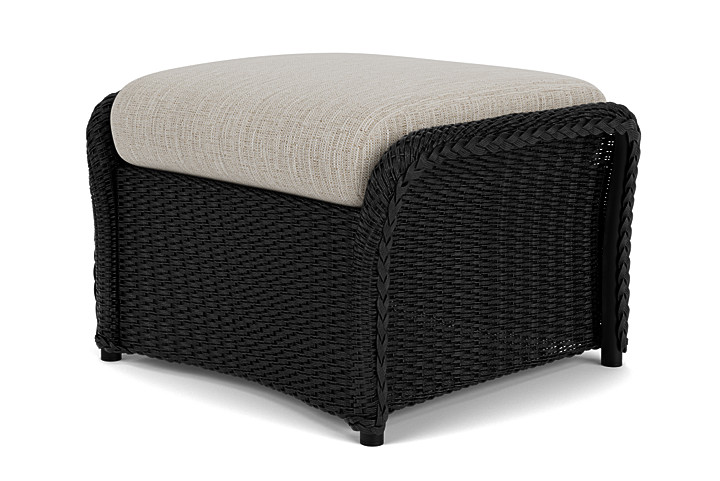 Lloyd Flanders™ Weekend Retreat Woven Ottoman - Ebony, Callen Celadon