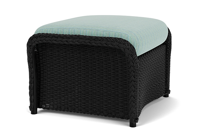 Lloyd Flanders™ Weekend Retreat Woven Ottoman - Ebony, Unearth Dew