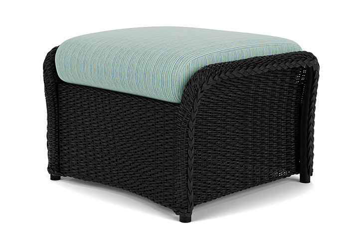 Lloyd Flanders™ Weekend Retreat Woven Ottoman - Ebony, Unearth Dew