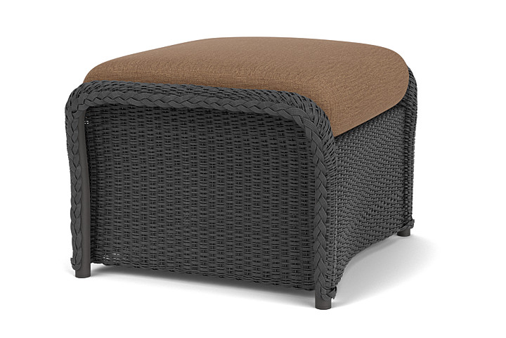 Lloyd Flanders™ Weekend Retreat Woven Ottoman - Charcoal, Canvas Natural