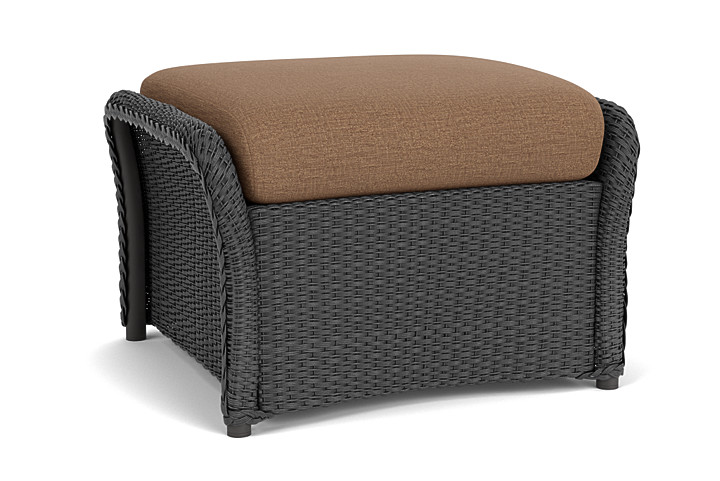 Lloyd Flanders™ Weekend Retreat Woven Ottoman - Charcoal, Canvas Natural