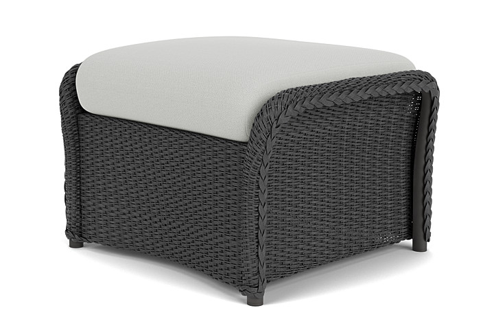 Lloyd Flanders™ Weekend Retreat Woven Ottoman - Charcoal, Loveboat Mint