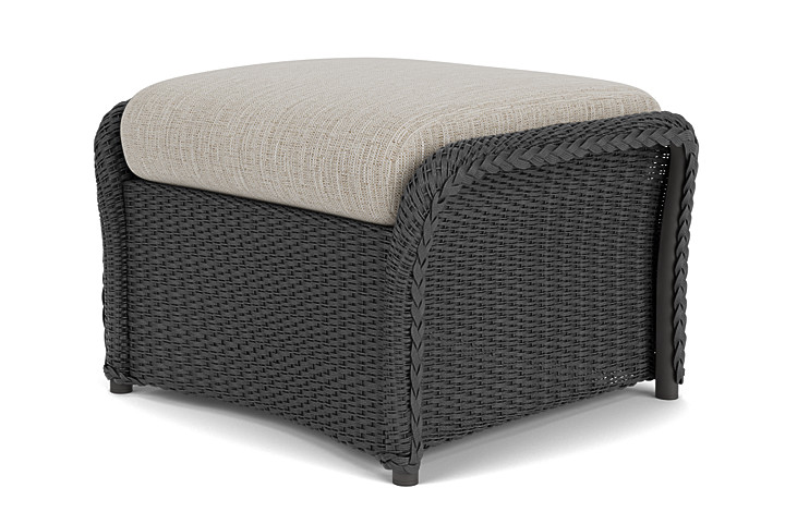 Lloyd Flanders™ Weekend Retreat Woven Ottoman - Charcoal, Callen Celadon