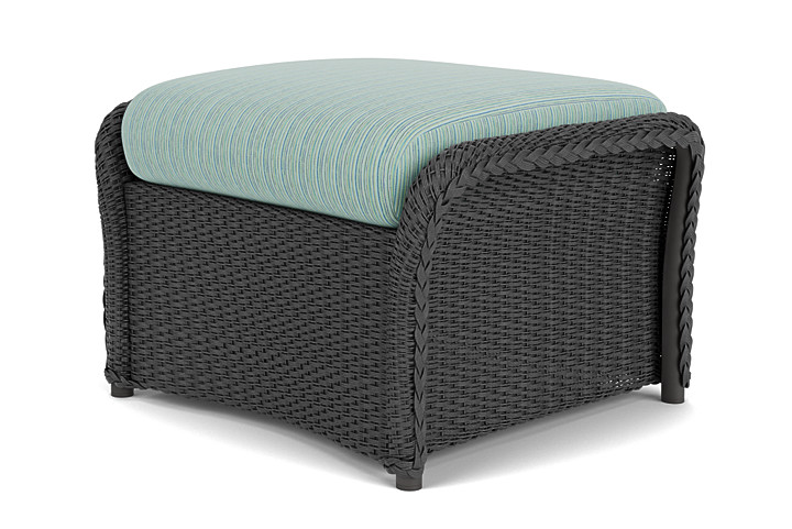 Lloyd Flanders™ Weekend Retreat Woven Ottoman - Charcoal, Unearth Dew