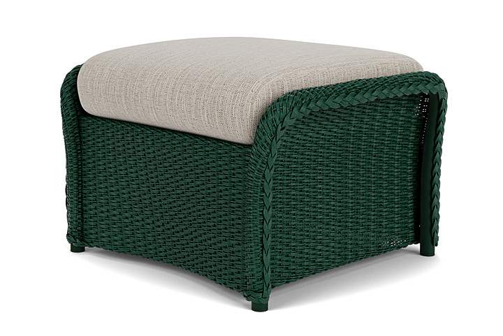 Lloyd Flanders™ Weekend Retreat Woven Ottoman - Woodland, Callen Celadon