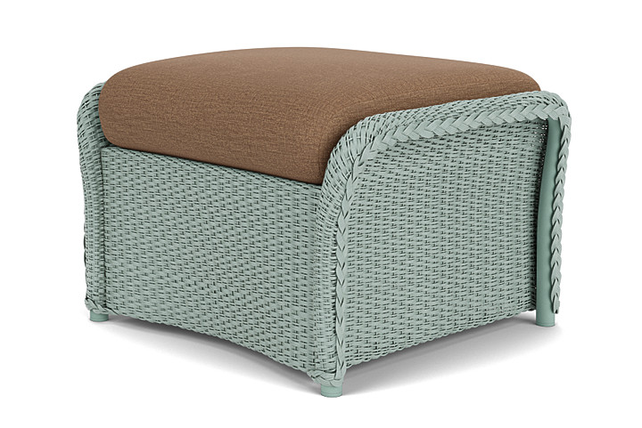 Lloyd Flanders™ Weekend Retreat Woven Ottoman - Sea Glass, Canvas Natural