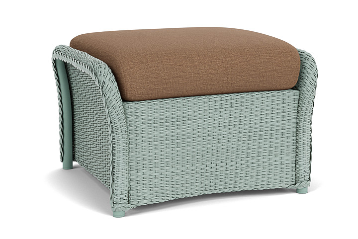 Lloyd Flanders™ Weekend Retreat Woven Ottoman - Sea Glass, Canvas Natural