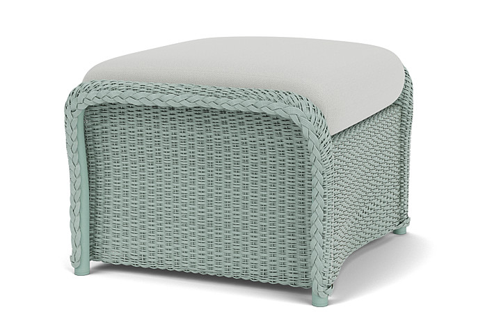 Lloyd Flanders™ Weekend Retreat Woven Ottoman - Sea Glass, Loveboat Mint