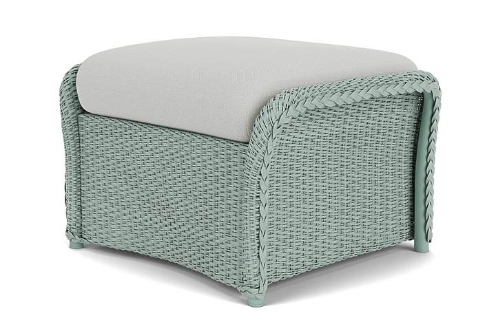 Lloyd Flanders™ Weekend Retreat Woven Ottoman - Sea Glass, Loveboat Mint