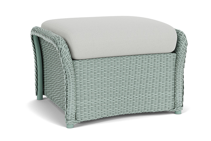 Lloyd Flanders™ Weekend Retreat Woven Ottoman - Sea Glass, Loveboat Mint